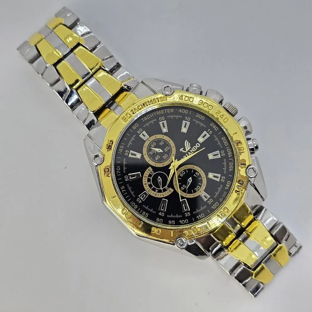 Orlando Men's Watch 47MM Black Dial Two Tone Bracelet‎ 7.5